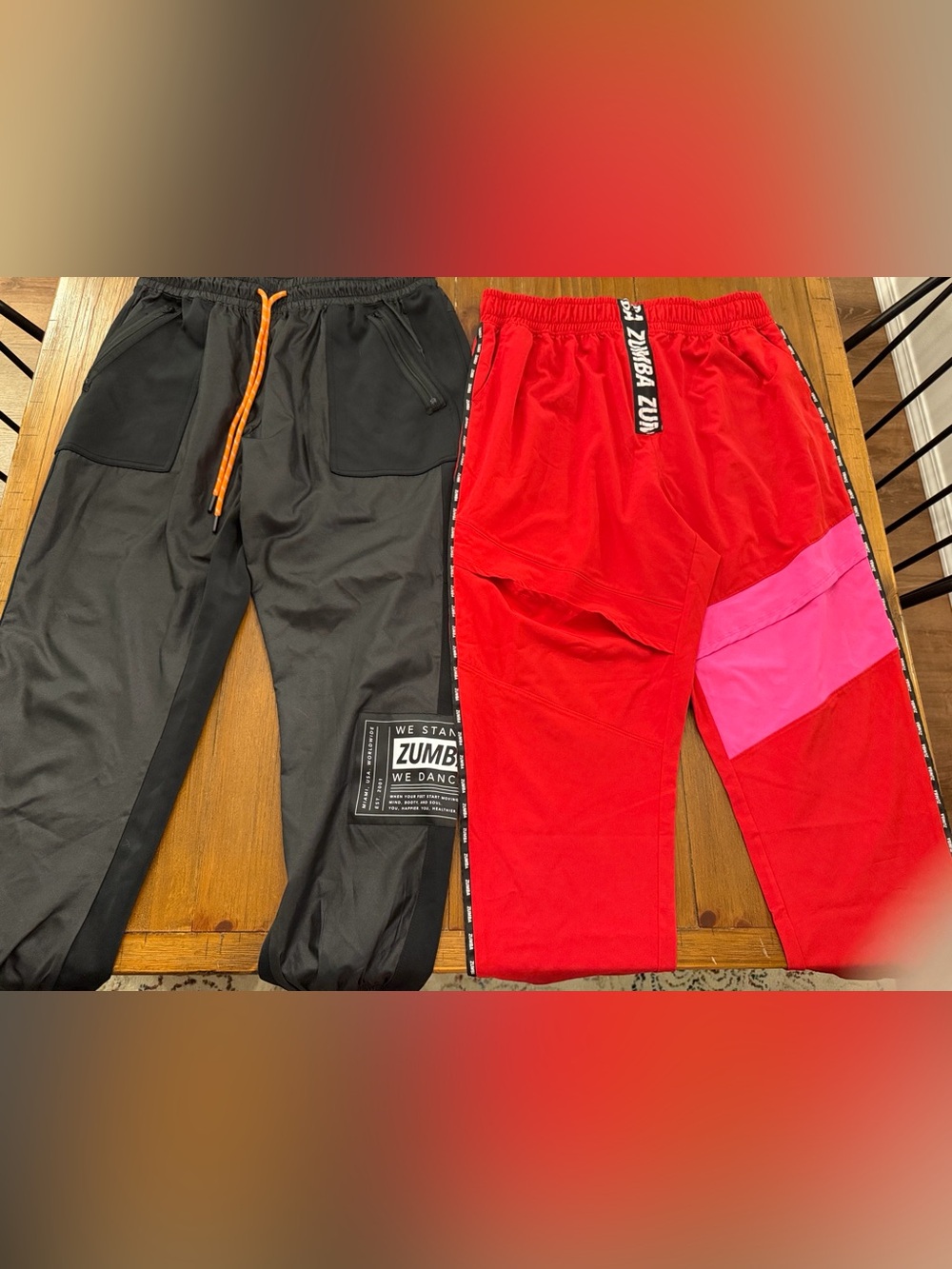 Zumba Fitness Red Colorblock Track Pants